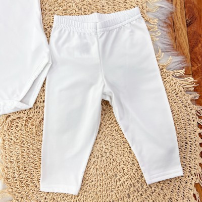 Conj. Body Manga Longa e Calça em Malha Térmica com Proteção UV50+- Branco